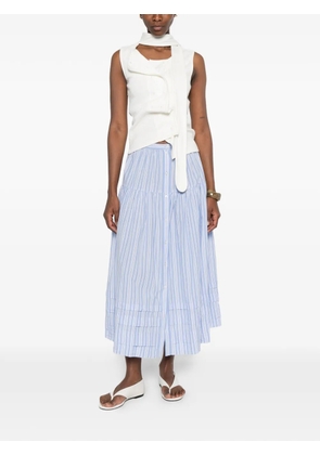 DÔEN striped tiered midi skirt - Blue