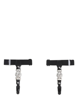 Toga leather embellished sock garters - Black