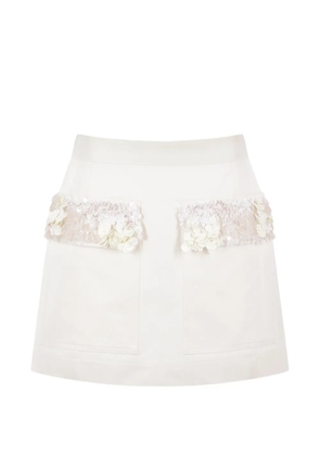 Plan C pocket mini skirt - White
