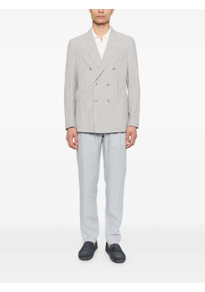 Eleventy striped double-breasted blazer - Blue