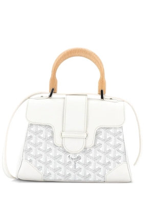 Goyard Pre-Owned Saigon Top Handle Bag Coated Canvas with Leather Mini shoulder bag - White