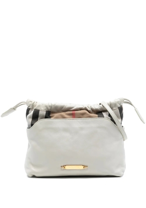 Burberry Pre-Owned 2000-2017 House Check Canvas and Calfskin Little Crush crossbody bag - White