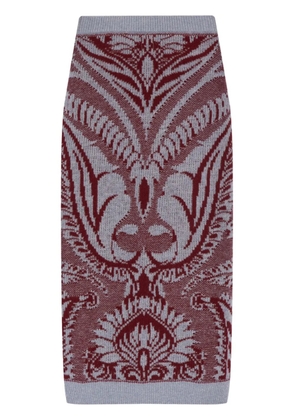 ETRO intarsia-knit wool skirt - Grey