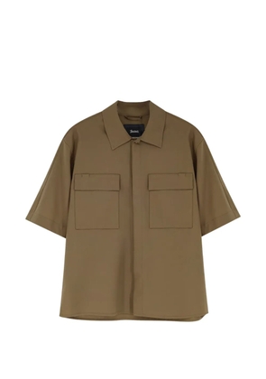 Laminar flap-pockets pointed-collar shirt - Brown