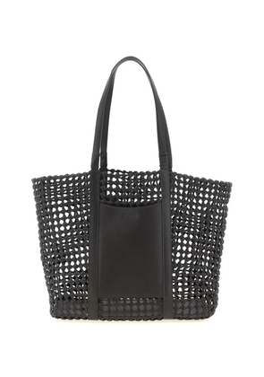 STAUD hand-woven embossed logo getaway shopping bag - Brown