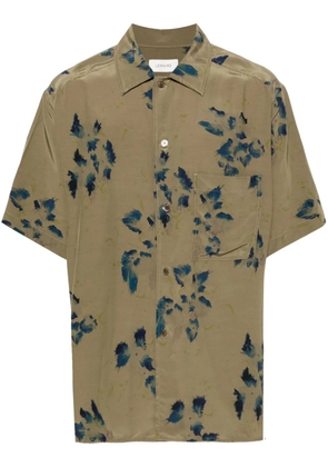 LEMAIRE floral-print spread-collar shirt - Green