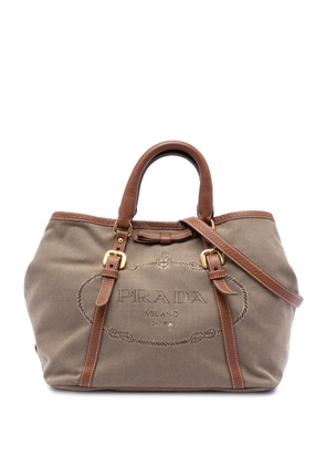 Prada Pre-Owned 2000-2012 Canvas Canapa Logo Bow satchel - Brown