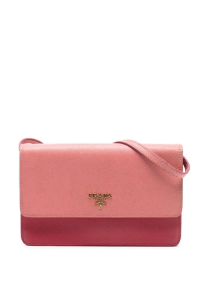 Prada Pre-Owned 2010-2026 Bicolor Saffiano Lux Wallet On Strap crossbody bag - Pink