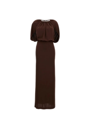 DES PHEMMES draped maxi dress - Brown