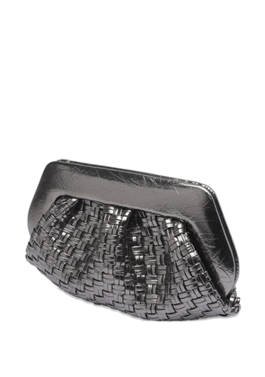 Themoirè magnetic-closure clutch bag - Silver