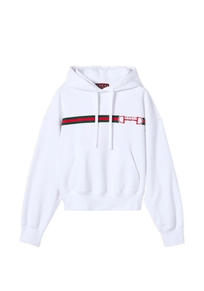 Gucci stripe logo hoodie - White