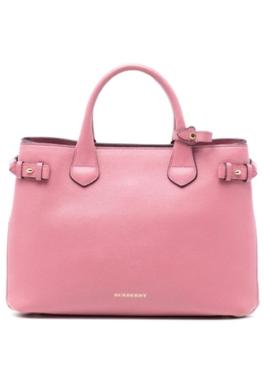 Burberry Pre-Owned 2000-2017 Medium Leather and House Check Banner satchel - Pink