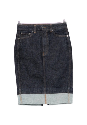 KHAITE Kendra cuffed midi skirt - Blue