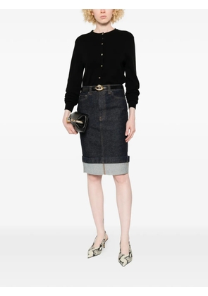 KHAITE Kendra cuffed midi skirt - Blue