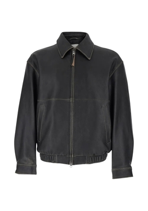 DUNST zip-up leather jacket - Black