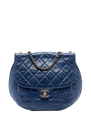 CHANEL Pre-Owned 2014-2015 Medium Quilted Aged Calfskin Bubble CC Flap crossbody bag - Blue