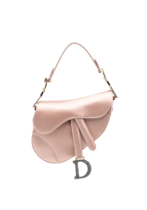 Christian Dior Pre-Owned 2019-2025 Mini Satin Crystal Embellished Saddle Bag handbag - Pink