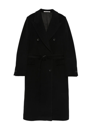 Tagliatore belted double-breasted coat - Black