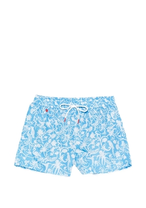 Kiton floral swim shorts - Blue