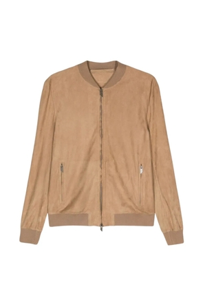 Salvatore Santoro zipped suede bomber jacket - Brown