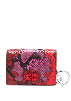 GANNI snakeskin charm cardholder - Pink