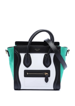 Celine Pre-Owned 2015 Nano Tricolor Leather Luggage Tote satchel - White