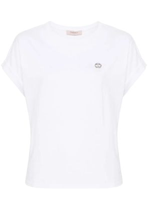 TWINSET logo-plaque cotton T-shirt - White