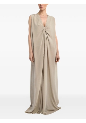 Di Stavnitser Mira V-neck twisted MAXI dress - Neutrals