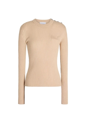 Rabanne button ribbed jumper - Neutrals