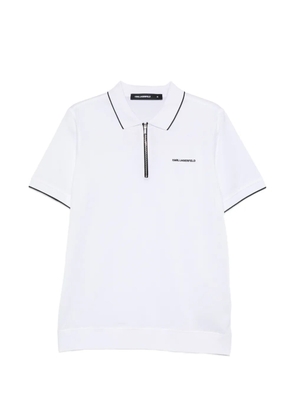 Karl Lagerfeld zip-front polo shirt - White