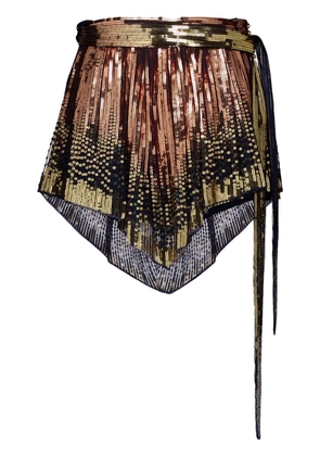 Rabanne belted sequinned shorts - Gold