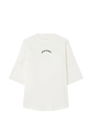 Palm Angels curved printed-logo T-shirt - White