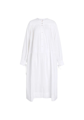 LES VACANCES D'IRINA button drawstring dress - White