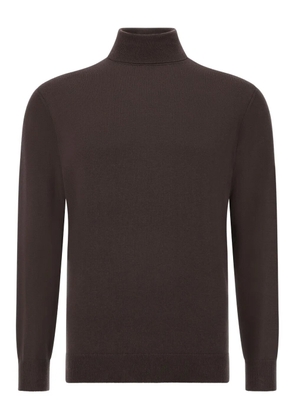 Boggi Milano turtleneck merino wool sweater - Brown