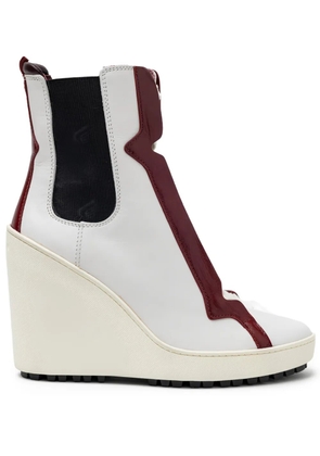 Hogan lace-up wedge boots - White