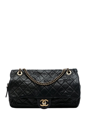 CHANEL Pre-Owned 2012-2013 Large Quilted Iridescent Calfskin Shiva Flap shoulder bag - Black