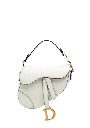 Christian Dior Pre-Owned 2018 Mini Grained Calfskin Saddle Bag satchel - White