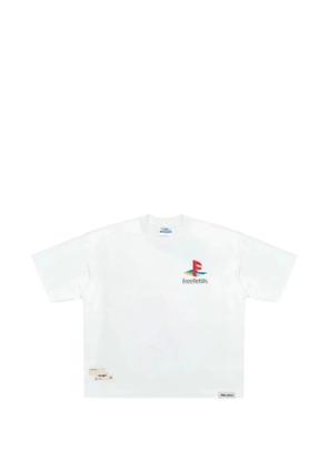 Free Refills fade wash logo T-shirt - White