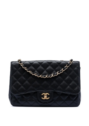 CHANEL Pre-Owned 2009-2010 Jumbo Classic Caviar Single Flap shoulder bag - Black