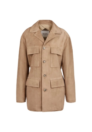 Tod's pocket leather jacket - Neutrals