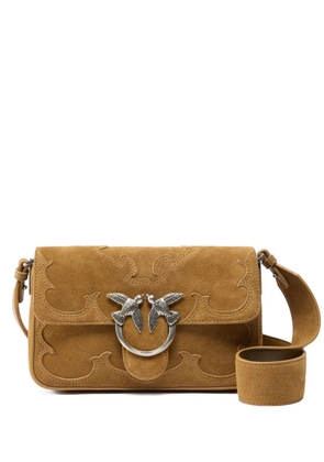 PINKO birds-appliqué shoulder bag - Brown