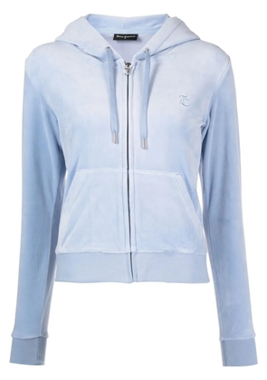 Juicy Couture Robertson velvet-effect hoodie - Blue
