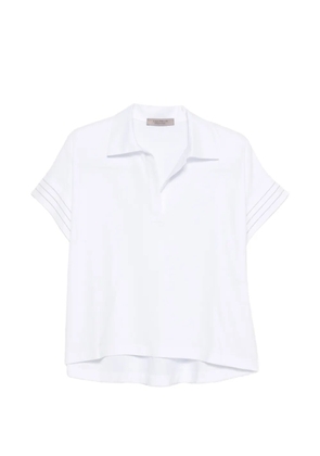 D.Exterior cuffed top - White