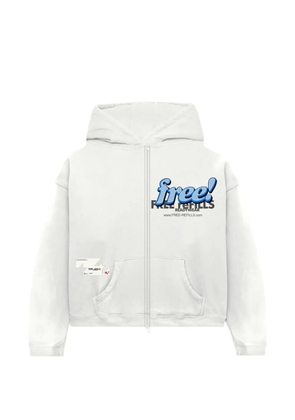 Free Refills tabloid graphic hoodie - White