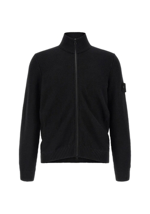 Stone Island high-neck zip-up cardigan - Black