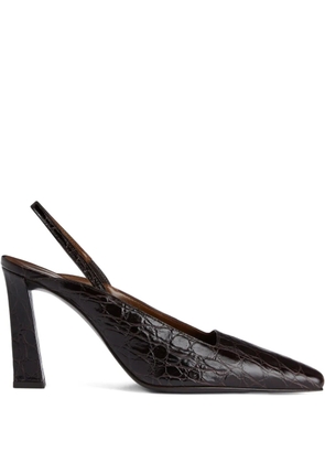 Giuseppe Zanotti 90mm Brendha crocodile-effect slingback pumps - Brown