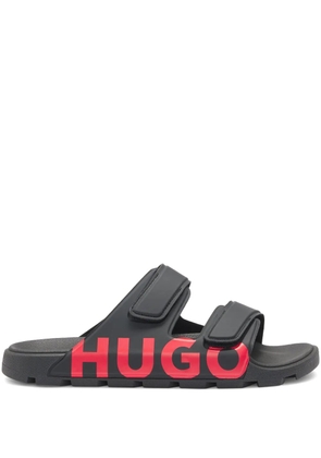 HUGO logo-print slides - Black