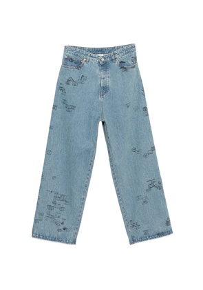 VETEMENTS stamp-print jeans - Blue
