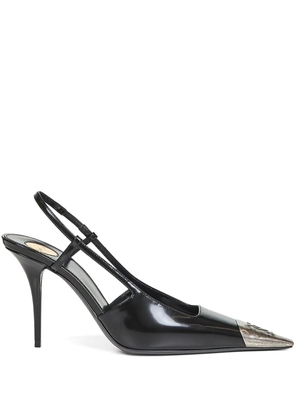 Saint Laurent 90mm Jeanne metal cap toe pumps - Black