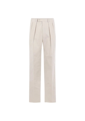 Caruso buttoned pleated tailored trousers - Neutrals